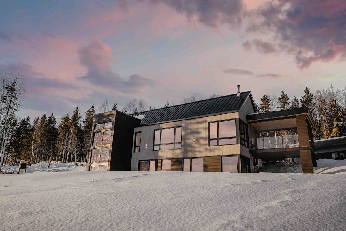 Chalet in winter, year-round facility maintenance and snow removal, Charlevoix