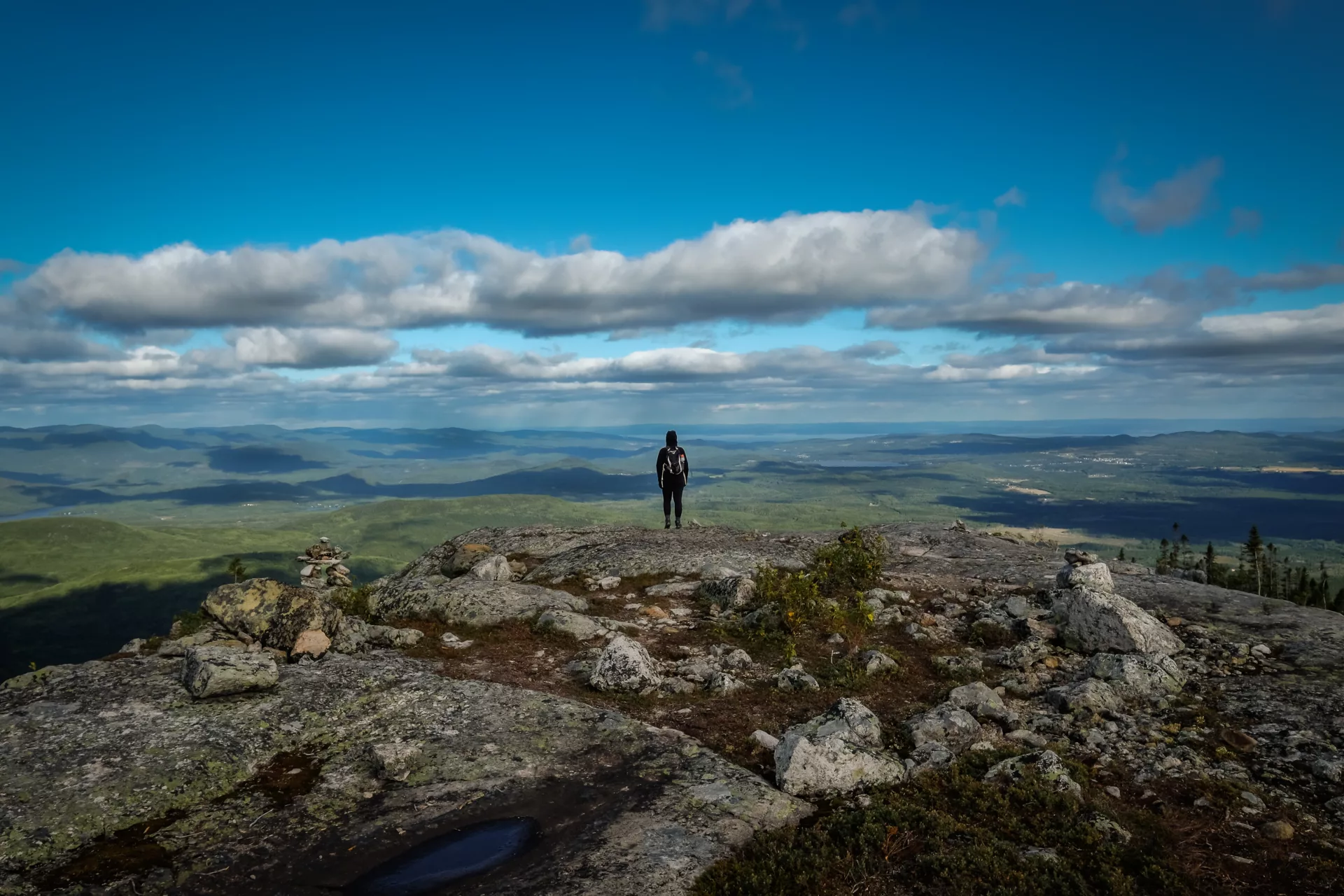 Hiker on the Traversée de Charlevoix route