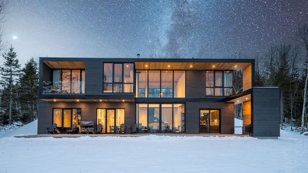 Le Ruisseau - Villa contemporaine face au fleuve St-Laurent, à Cap-à-l'Aigle. Trois suites avec salle de bain privée et accès à la piscine et au tennis du Hameau., Charlevoix Quebec