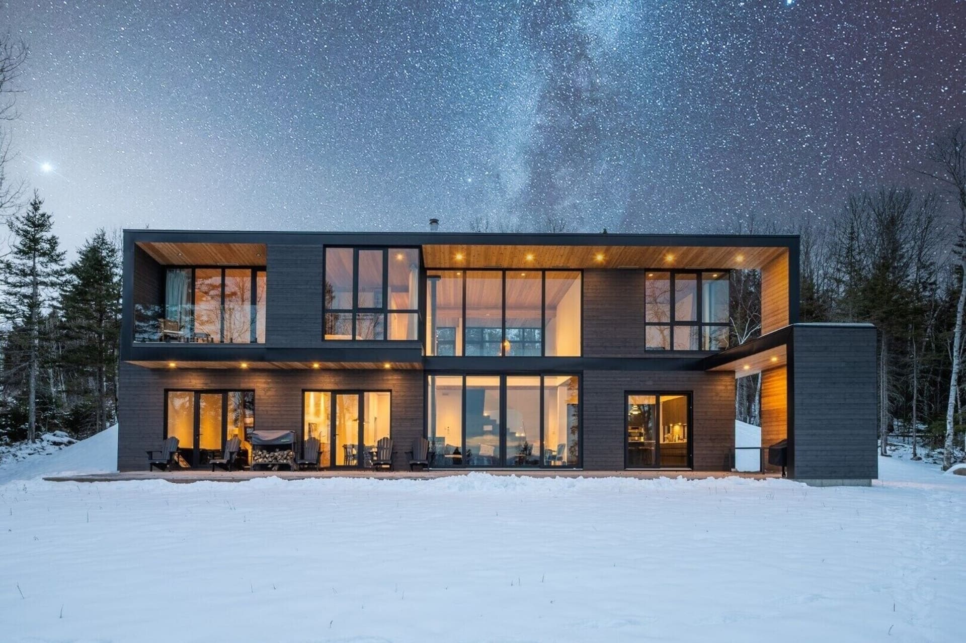 Villa Le Ruisseau de nuit sous les étoiles, Charlevoix